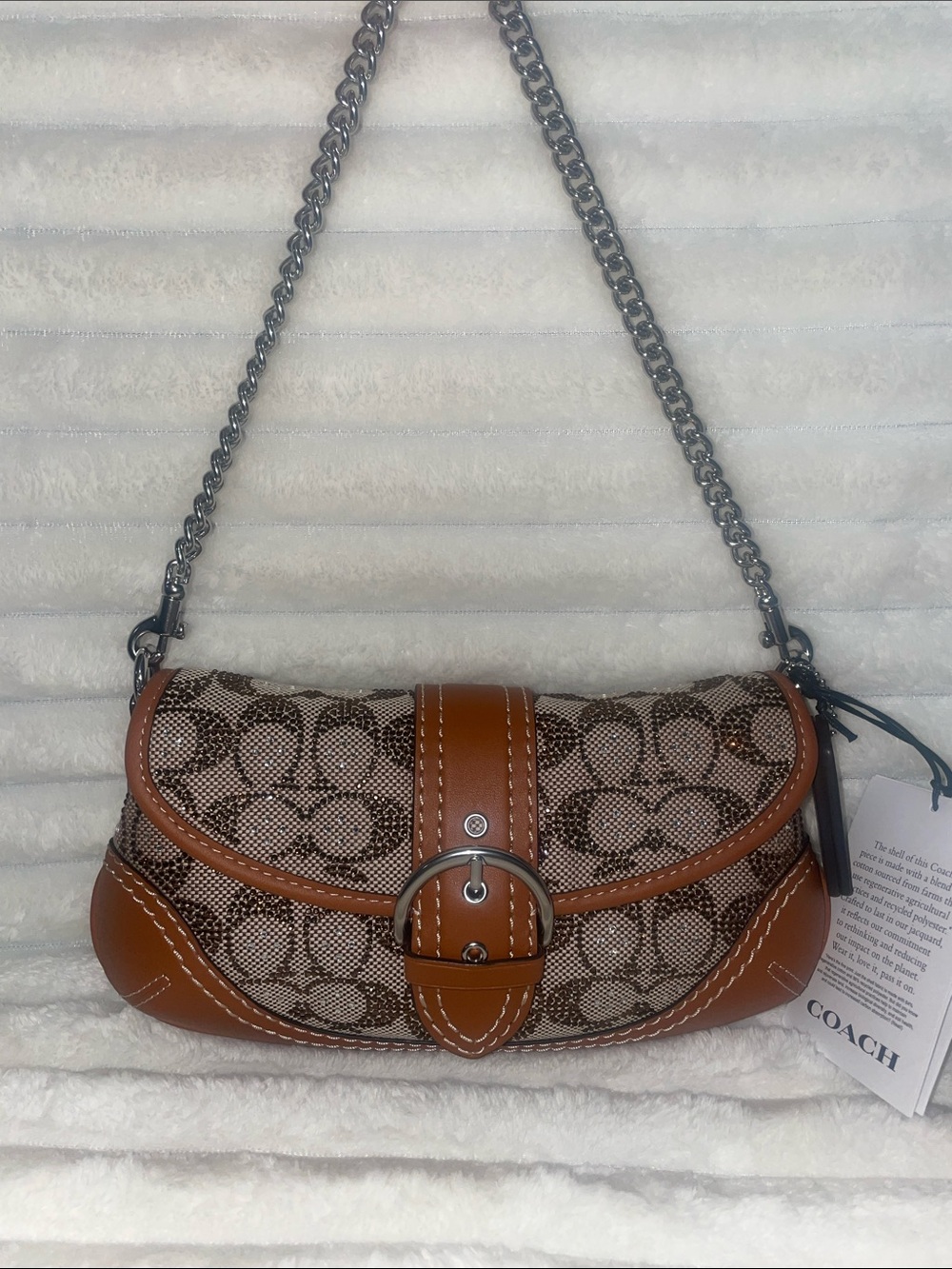 NWT Coach Crystal SoHo Flap 25